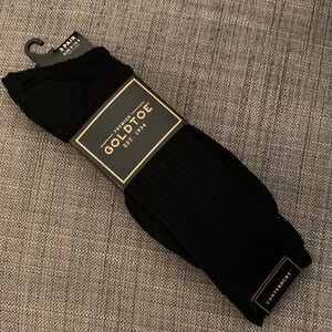 Men’s NWT Gold Toe Canterbury Crew Black Dress Socks